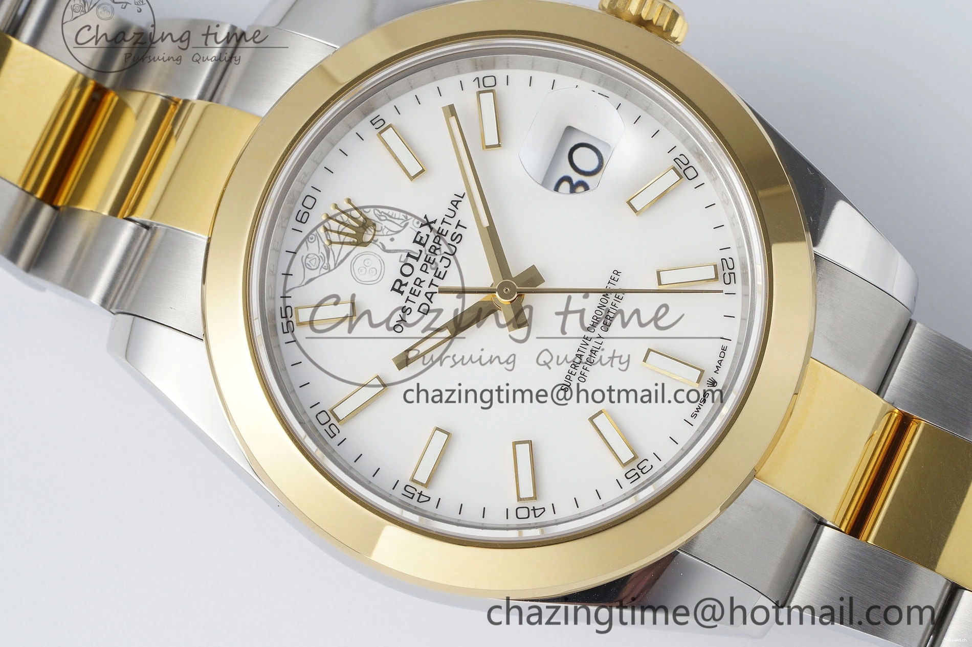 41 KING Steel Bezel on Dial 1:1 Polished Bracelet YG Oyster Best White DateJust Edition 904L SS VR3235 0311